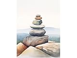 Balanced Rocks Wall Print Adirondacks Mountains Watercolor Print Art Mountain Range Landscape Wall Art Hiking Trail Artwork, Balanced Rocks Photo,66