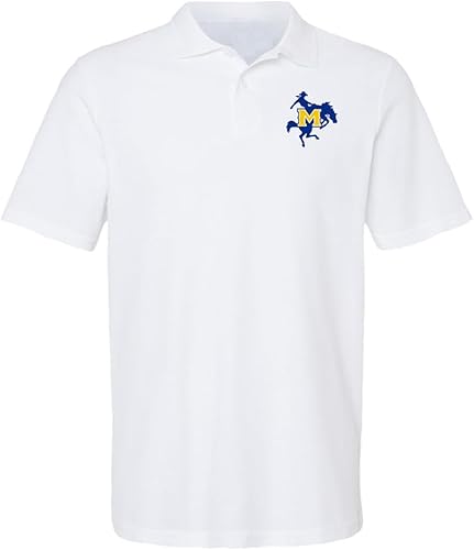 Camisa polo oficial de la NCAA de manga corta para hombre, 100% algodón, colección con logotipo primario, color blanco