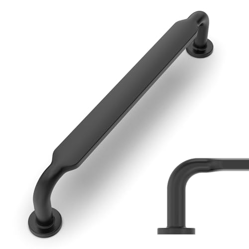 Amerdeco 10 Pack Matte Black Cabinet Pulls 6.3 Inch(160mm) Hole Centers Kitchen Cabinet Handles Solid Zinc Alloy Cabinet Hardware Drawer Pulls ZH0051