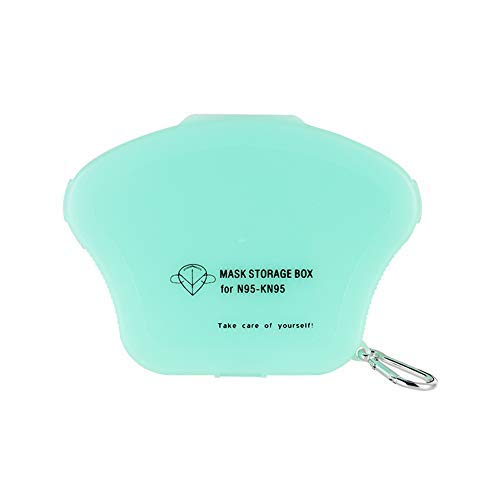 Ousyaah Caja de Almacenamiento Portátil para Mascarillas Desechables para Niños Caja de Limpieza a Prueba de Polvo y Humedad Clip de Almacenamiento (Azul) Cover