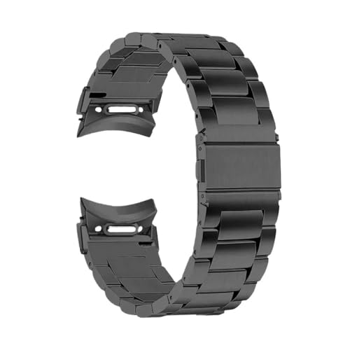 MEVMEVGNLN Fit For Samsung For Galaxy Watch 6 Classic 43 47mm �Ή��X�e�����X�X�`�[���X�g���b�v�AFit For 5 4 Pro 45mm �Ή��u���X���b�g(Black,For Galaxy wa