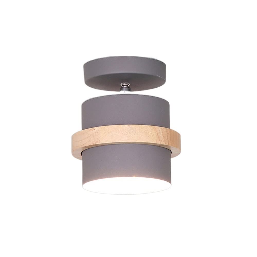 Luz de techo de comedor con madera y hierro moderno