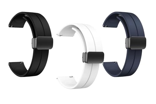 Image of IIK COLLECTION 22mm Silicone Strap for Smart Watches | Combo Pack Compatible With Noise, Fireboltt, Boat Xtend, Pebble, Boat Flash, Noise Color Fit, Ultra Smart Watch & All Watches