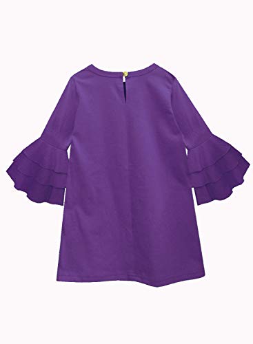 Image of A.T.U.N. (ALL THINGS UBER NICE) Girls Cotton A-Line Knee Length Long Sleeve Casual Dress