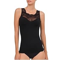 40° grados Damen-Thermo-Shirt, breiter Träger mit Spitze, Schwarz , Medium