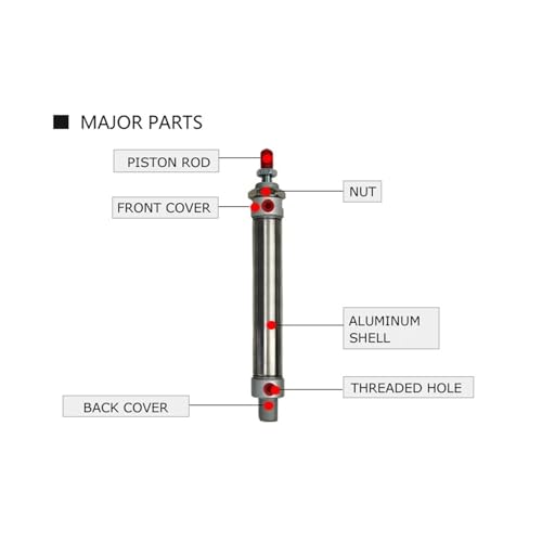 Mini vérin pneumatique inox MA20 résistant haute précision