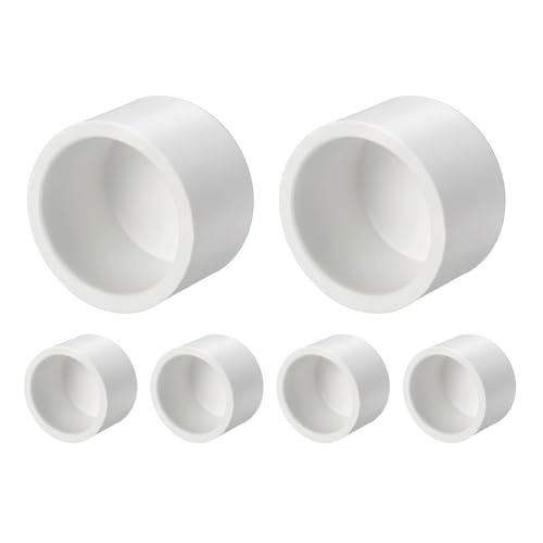 DTGN 6 Pcs 3/4" PVC External End Cap Fitting SCH40 Pipe Cover Fittings