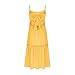Girls Colorblock Tie Back Dress Spaghetti Strap Ruffle Hem Casual Summer Swing Beach Sundress for 4-15 Years