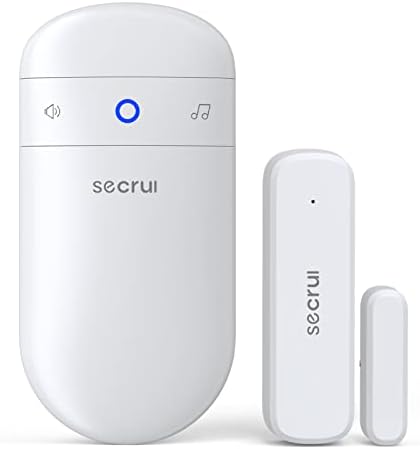 SECRUI Door Chime, Wireless Door Alarm Sensor with 400ft Range 52 Chimes Adjustable Volume Mute Mode LED Indicators – Door Ringer for Opening – Door Open Alert for Home/Business/Office/Store