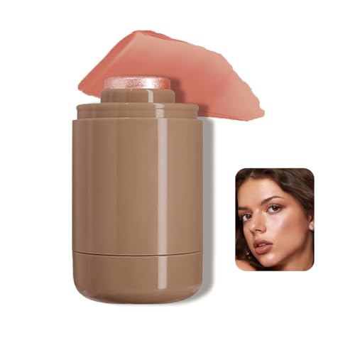 Image of Cream Blush Stick for Cheeks, Lips, and Eyes - Lightweight Blendable Jelly Blusher in Pink and Red Shades, Natural Daily Makeup for Mature Skin, Dewy Finish & Long Lasting