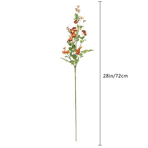 Maimeng Burnt Orange Artificial Flowers,Mini Roses Silk Flowers Set Of 6 For Home Decorations Centerpieces Wedding Arrangement Bouquet Diy Floral Decor Autumn Decor With Stems #TOP5