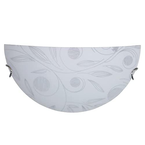 E-ENERGY Clara Lampada Applique da Parete in Vetro Moderna Mezzaluna Attacco E27 1 Luce Made in Italy