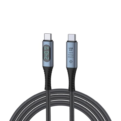 DroiX USB 4.0 Type-C Cable | 40Gbps Datos, 240W Potencia | 8K@60Hz Visuales | Thunderbolt 3 & 4 | 0.8M | Altamente Compatible
