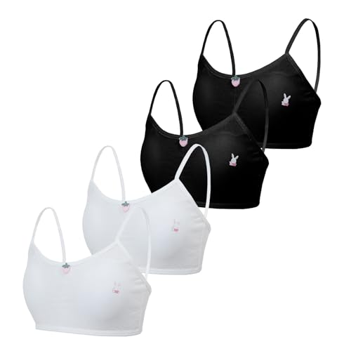 Sport Cami Bras Cotton for Teens Girls, Girl's Training Bra, Comfortable Camisoles with Adjustable Straps, Seamless Adjustable Cotton Cami Bralettes