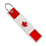 MotoLoot Flag Keychain Tag with Key Ring, EDC for Motorcycles, Scooters, Cars and Gifts (Canada)