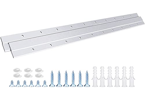 Image of French Cleat Picture Hanger, Aluminum Z Hanger Interlocking Wall Mounting Bracket Hardware Kit Z Clips for Hanging Wall Painting, Mirrors, Panels, Artwork, Cabinet, Whiteboard