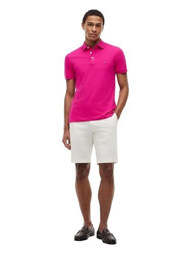 Image of Tommy Hilfiger Men's Short Sleeve Polo Shirts in Slim Fit with Stretch and Organic Pique Cotton