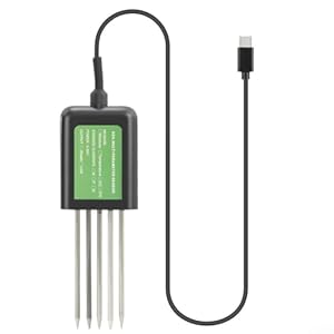 Volakebeing Digitale Bodemanalyse Sensor USB pH Temperatuur Geleidbaarheid Meter met NPK Testen Compatibel voor Plant Groeiende Monitor