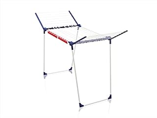 Leifheit Pegasus 200 Solid Standing Clothes Airer, Foldable Clothes Rack for Outdoor & Indoor, 20 m Clothes Horse with Hangers and Peg Bag