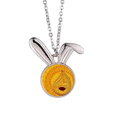 Collier lapin jaune coloré avec pendentif pour femme