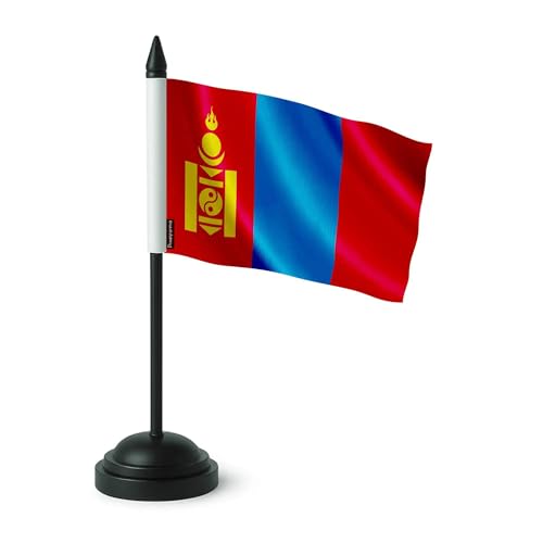 Drapeau de table Mongolie en polyester pour décoration de buffet