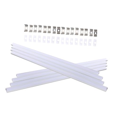 DIKACA 8 Sätze LED Aluminium U Profil Leiste mit Abdeckung Langlebiges LED Cover Diffuser für Sichere Montage und Lichtverteilung bei Decken und Wandbeleuchtung