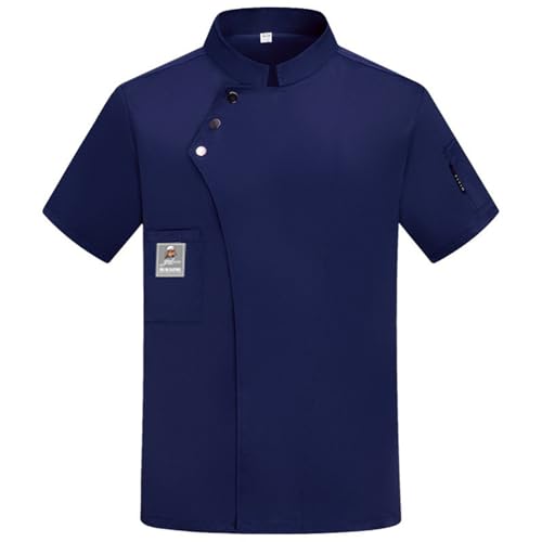 Unisex Chef Coat Short Sleeve Jacket,Breathable,Comfortable Button Closure - Kitchen,Restaurant,Hotel Uniform A