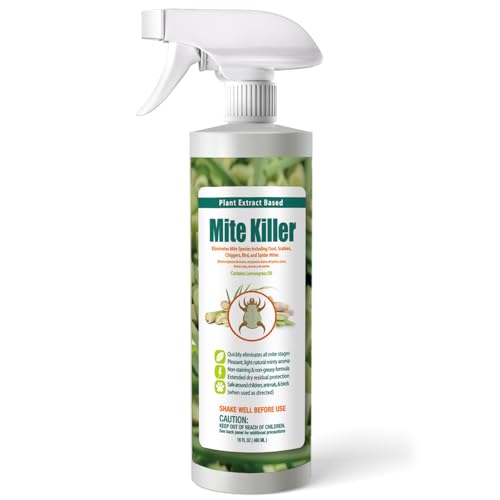 EcoVenger Mite Killer 16 OZ Spray, Kills Dust Mites, Scabies, Bird Mites, Chiggers, Poultry Mites, Spider Mites for Residential, Plant, Animals & Birds, Plant-Based and Non-Toxic