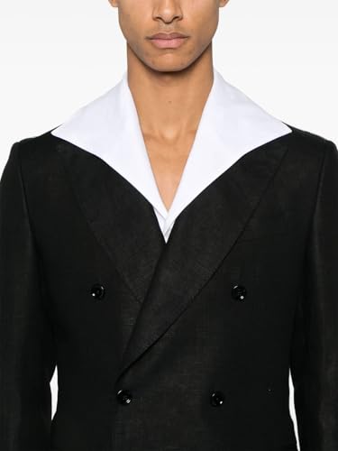 Men's Linen Summer Suit Double Breasted Jacket & Short Pants Set Formal Party Prom3