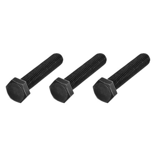 Image of METALLIXITY Hex Bolts (M14-2x70mm) 3Pcs, Carbon Steel Fully Threaded Black Oxide, Coarse Thread UNC Hex Head Screw Bolt - for Furniture Repair