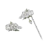 Pendientes de aleación de jazmín, asimétricos, con flecos, cómodos, elegantes, para la noche, adornos de oreja de jazmín, joyería elegante para la oreja