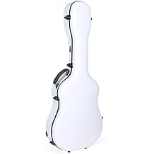 Crossrock Deluxe Fiberglass Dreadnought Guitar Case, White CRF2020DWT