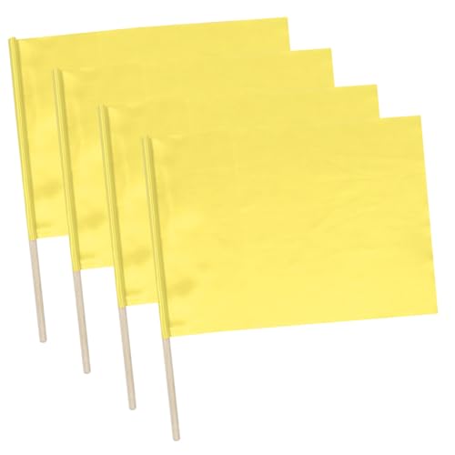 4pcs Referee Flags 30cm x 40cm Match Conducting Hand Flags for Outdoor Sports Events Durable Signal Flags for Football and Soccer Referees