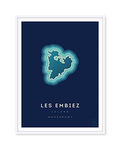 Affiche de l'île des Embiez ikonik idée cadeau déco originale 50 x 70 cm