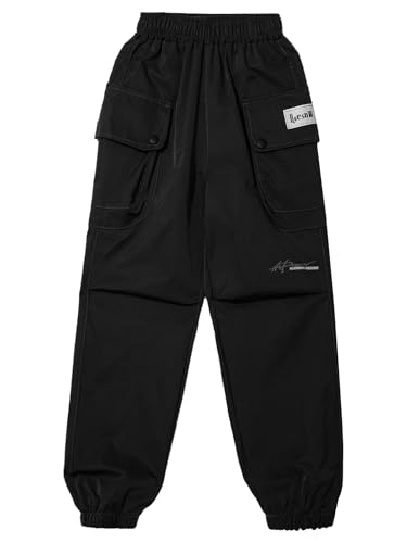 Boys Cargo Jogger Pants Kids Elastic Waist Casual School Uniform Sweatpants Jogging Trousers3