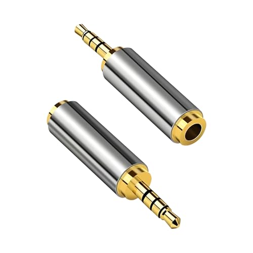 SRLWMYI 2 Pièces Adaptateurs Audio 3,5 mm Mâle vers 2,5 mm Femelle de Qualité Supérieure pour Casque d'écouteurs Conversion Stéréo ou Mono, pour Casques,Smartphones,Tablettes,Haut-Parleurs