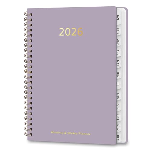 2026 Planner, Weekly and Monthly Calendar Planner, January - December 2026 Daily Agenda for Acadecmic Planning, School Office Supplies, Purple