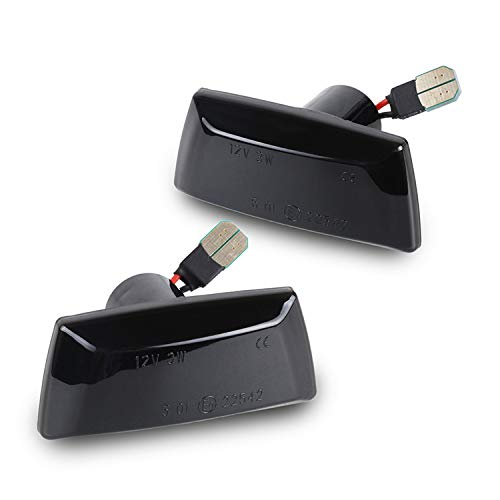LLCTOOLS Clignotant latéral LED noir - Clignotant compatible avec Adam Astra H J GTC Corsa D E - Montage facile