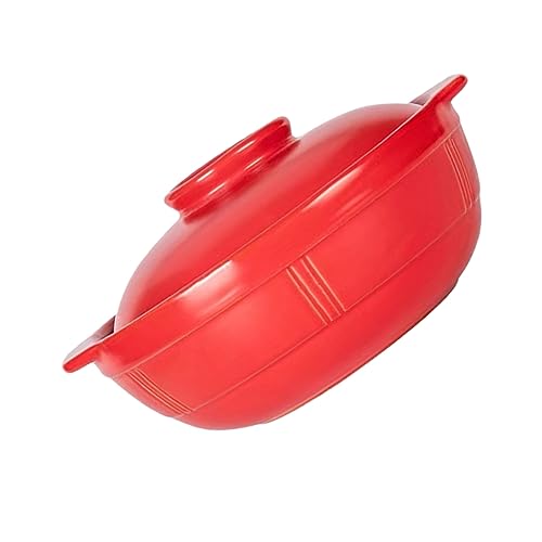 TIDTALEO cazuela cacerola con tapa olla antiadherente cacerolas plato de cacerola olla de cocina Arcilla rojo