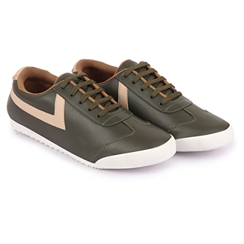 Image of FAUSTO Men's Lace-Up Classic Striped Sneakers Casual Shoes