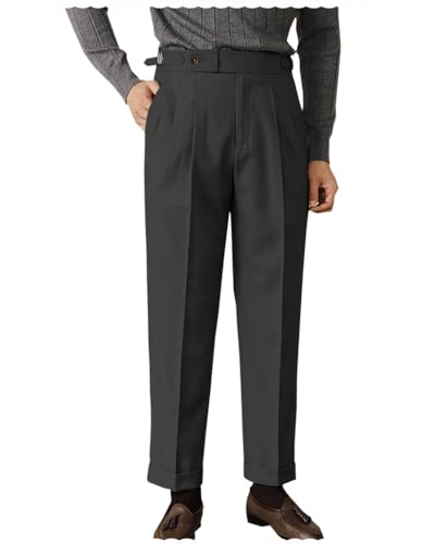 Men's Classic-Fit Business Pants Dress Suit Pants-Pleated Casual Trousers