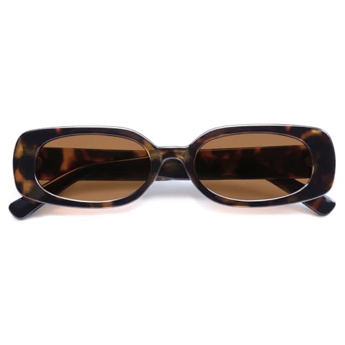 VANLINKER Retro Rectangle Polarized Sunglasses for Women Trendy Small 90s Style Vintage Narrow Rectangular Frame VL9848, Tortoiseshell/Brown by VANLINKER - Used condition - Image 3