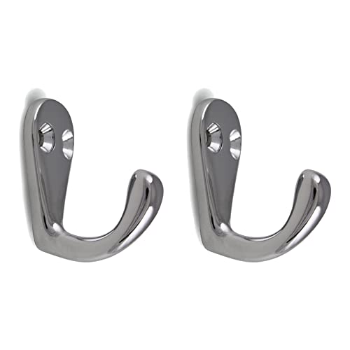 cyclingcolors 2x crochet métal chromé brillant poli hauteur 41mm meuble cuisine salle de bain porte serviette manteau chemise torchon décoration à visser