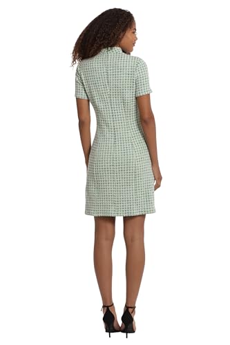 Donna Morgan Women's Novelty Plaid Short Sleeve Mock Neck Dress Workwear Career Office Desk to Dinner3