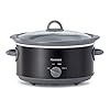 Kenmore 5 Quart Slow Cooker - Mini Crock Pot With Glass Lid, Stainless Steel Electric Cookers, Warm Rice & Sous Vide Stew, Soup, Lunch, Dishwaher Safe Non-Stick Ceramic Insert, 5 Lb Chicken 3 Lb Roast