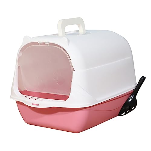 Baoblaze litière pour chat avec couvercle rose