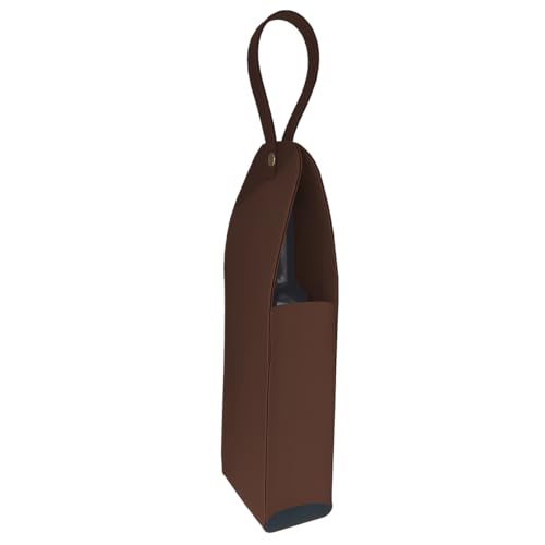 Bolsa Porta Vinho Marrom Com Alça e Fecho Magnético