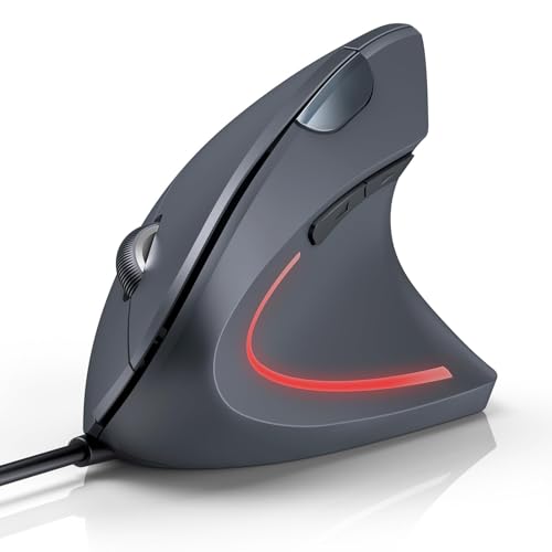 Image of TECKNET Wired Mouse, 6400 DPI Ergonomic Mouse 6 Buttons Silent Mice 4 Adjustable DPI Vertical Mouse Compatible with Windows /Chrome /Laptop /Computer