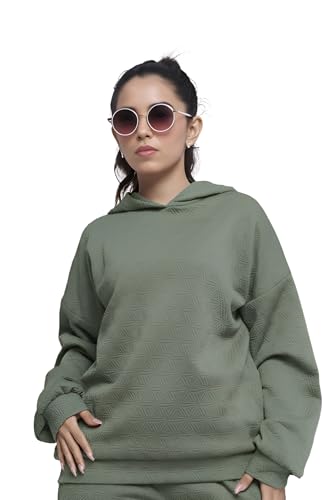 Image of GRECIILOOKS Co-ord Set for Women Stylish | Warm Hooded Hoodie & Pant Set | Winter Wear Womens Dress | Casual Travel & Loungewear Outfit | Oversized Loose Fit Winter Hoodie set