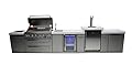 Mont Alpi MAi805-KEGBEV 44-inch 6-Burner 115000 BTU Stainless Steel Island Outdoor Kitchen Bar Gas Barbecue Island Grill Wine Cooler Beverage Center Refrigerator + 3 Beer Tap Kegerator + Faucet & Sink
